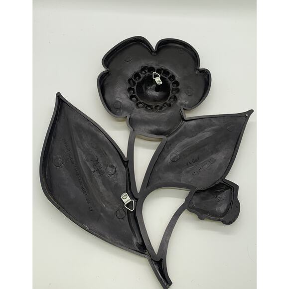 Vtg MCM Pair Syroco 7444 Gold Poppy Flower Wall Hanging Decor 1964 Read - Picture 7 of 14